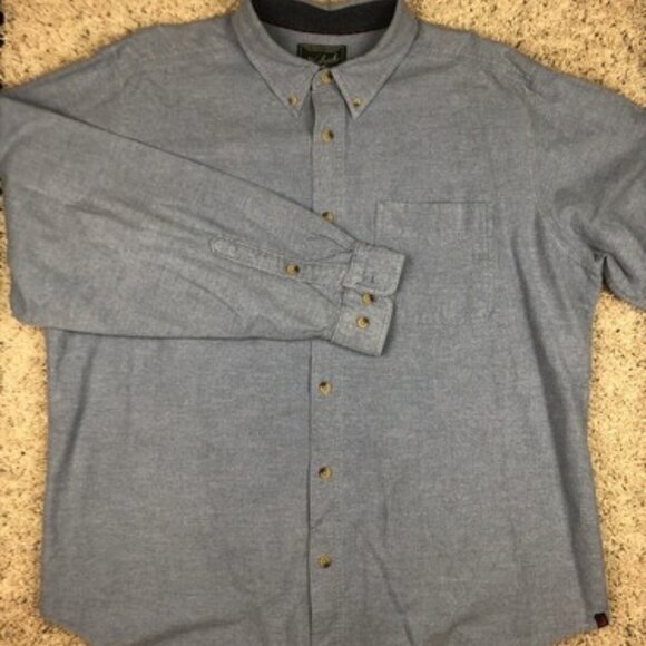 Woolrich Button Up Flannel Shirt Mens Size 2XL Blue Long Sleeve Casual Warm ! - Picture 1 of 7